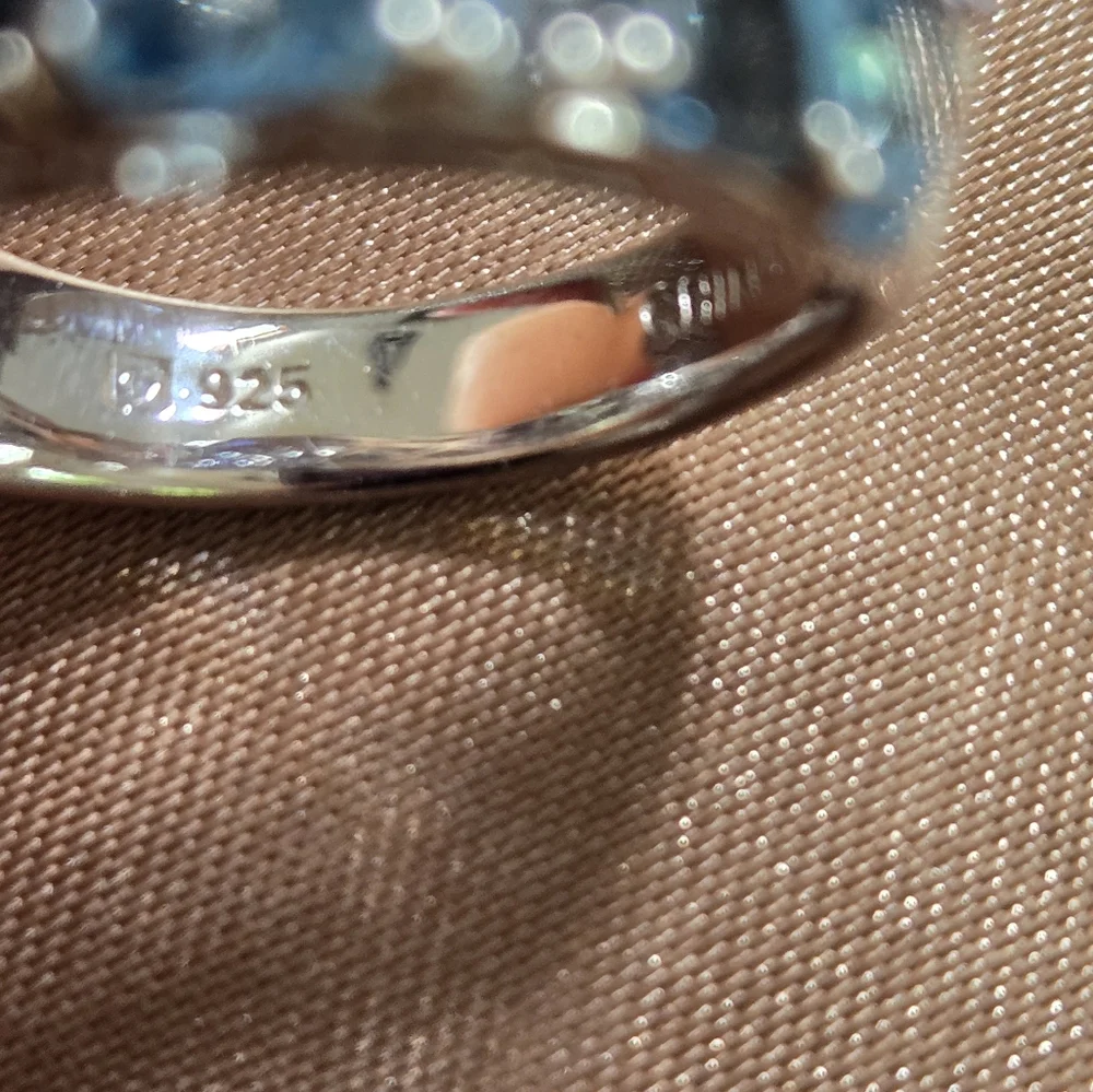 Sterling Topaz Aquamarine Amethyst Ring